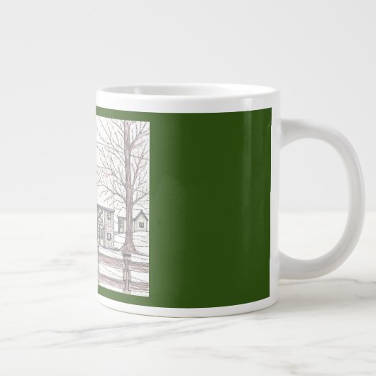 Stone Boerderij Jumbo Mok met donkergroen (Rechts)