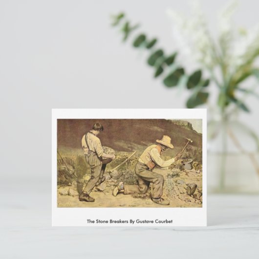 Stone Breakers van Gustave Courbet Briefkaart (Staand voorkant)