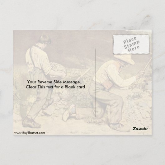 Stone Breakers van Gustave Courbet Briefkaart (Achterkant)