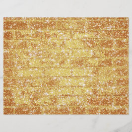 Stone Brick Texture Gold Glitter Decoupage