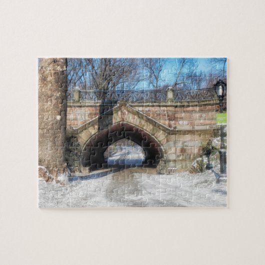 Stone Bridge - Central Park in de winter Legpuzzel (Horizontaal)