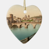 Stone Bridge en San Giorgio, Verona, Italië Keramisch Ornament (Rechts)