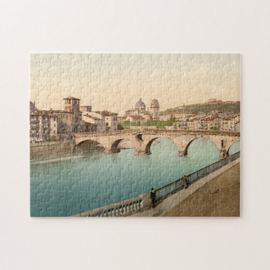 Stone Bridge en San Giorgio, Verona, Italië Legpuzzel (Horizontaal)
