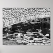 Stone Bridge Lily Pond Black White Print (Voorkant)