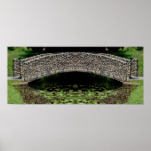 Stone Bridge Lilypads Natuur Spiegel Abstract Poster (Voorkant)