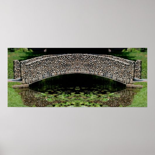 Stone Bridge Lilypads Natuur Spiegel Abstract Poster (Voorkant)