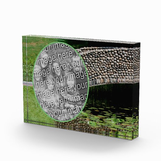 Stone Bridge Lilypads Natuur Uw eigen toevoegen Fotoblokken (Rechts)