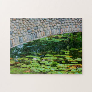 Stone Bridge Lilypads Waterverf Painting Legpuzzel