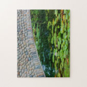 Stone Bridge Lilypads Waterverf Painting Legpuzzel (Verticaal)