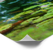 Stone Bridge Lilypads Waterverf Painting Poster (Hoek)