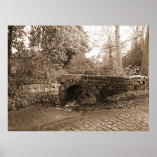 Stone Bridge met stream Poster