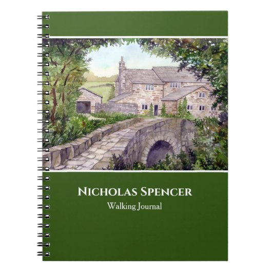 Stone Bridge Waterverf Landschapsschilderkunst Notitieboek (Voorkant)