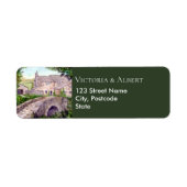 Stone Bridge Waterverf Painting Wedding Etiket (Voorkant)