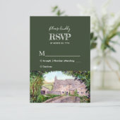 Stone Bridge Waterverf Trouwreactie RSVP (Staand voorkant)