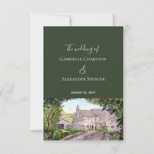 Stone Bridge Waterverf Trouwreactie RSVP (Achterkant)