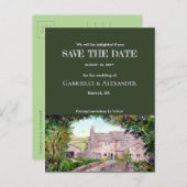 Stone Bridge Waterverf Weddenschap Save the Date Aankondigingskaart (Voorkant / Achterkant)