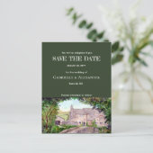 Stone Bridge Waterverf Weddenschap Save the Date Aankondigingskaart (Staand voorkant)