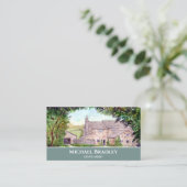 Stone Bridge Yorkshire Boerderij Waterverf Visitekaartje (Staand voorkant)