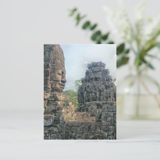 Stone Buddha Face bij Bayon Temple, Angkor Briefkaart (Staand voorkant)