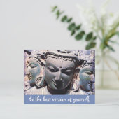 Stone Buddha het Manuscript van gezichten van de s Briefkaart (Staand voorkant)