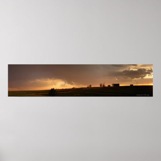 Stone Building Sunset Poster (Voorkant)