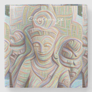 Stone carved dakinis Thunder_Cove Stenen Onderzetter
