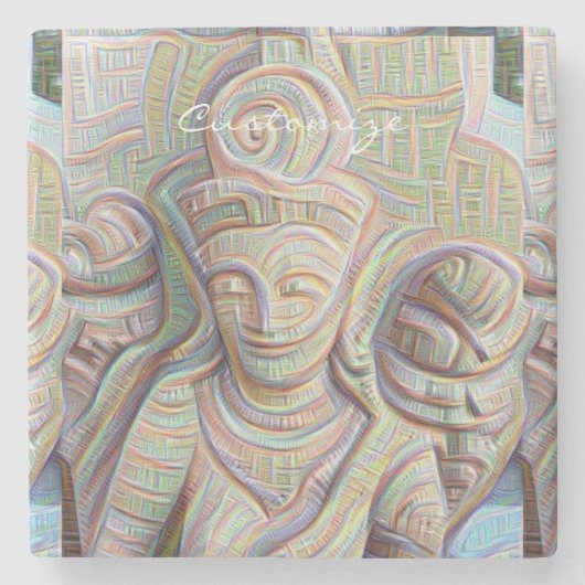 Stone carved dakinis Thunder_Cove Stenen Onderzetter (Voorkant)