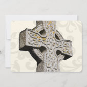 Stone Celtic Cross katholieke bruiloft Uitnodiging (Achterkant)