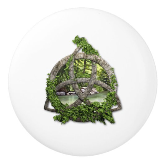 Stone Celtic Trinity Knot Keramische Knop (Voorkant)