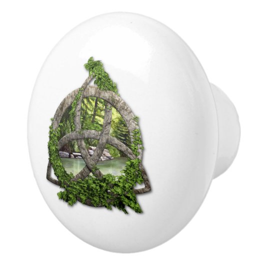 Stone Celtic Trinity Knot Keramische Knop (Rechts)