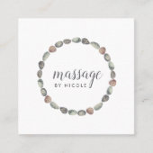 Stone Cirkel | Massage of ellness Vierkante Visitekaartje (Voorkant)