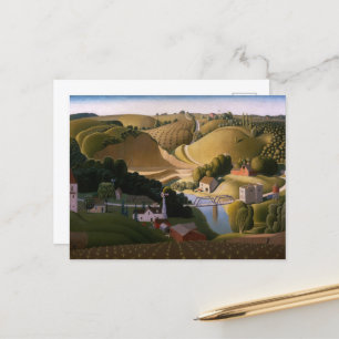Stone City van Grant Wood Feestdagenkaart