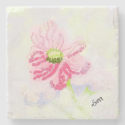 Stone Coaster : Iris Flower . Stenen Onderzetter (Voorkant)