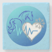 Stone Coaster - Winter Logo  Stenen Onderzetter (Voorkant)