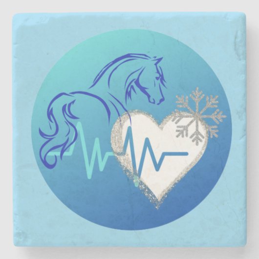 Stone Coaster - Winter Logo  Stenen Onderzetter (Voorkant)