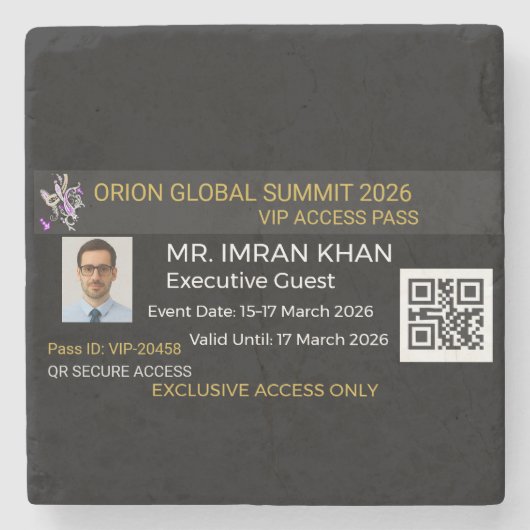 Stone Coasters | Marble | Photo | Monogram Stenen Onderzetter (Voorkant)