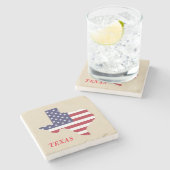 Stone Coater of Texas Flag Map Stenen Onderzetter (Zijkant)