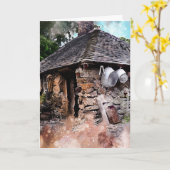 STONE COTTAGE-Wenskaarten, leeg binnenin Kaart (Gele Bloem)