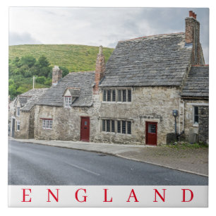 Stone cottages in England keramische tegel Tegeltje