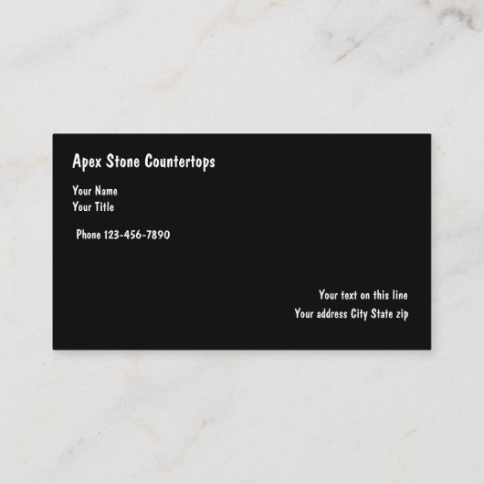 Stone Countertop Visitekaartjes (Achterkant)