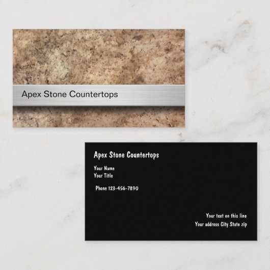 Stone Countertop Visitekaartjes (Voorkant / Achterkant)