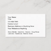 Stone Countertops Theme Business Cards Visitekaartje (Achterkant)