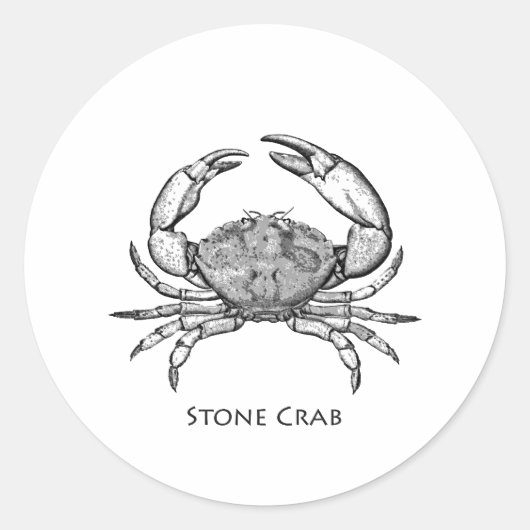 Stone Crab Logo (lijnkunst) Ronde Sticker (Voorkant)