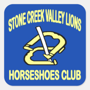 Stone Creek Valley Lions Hoefijzers Club Vierkante Sticker
