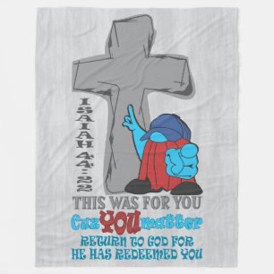 Stone Cross Cuz You Matter Jesaja 44:22 T-shirt Fleece Deken