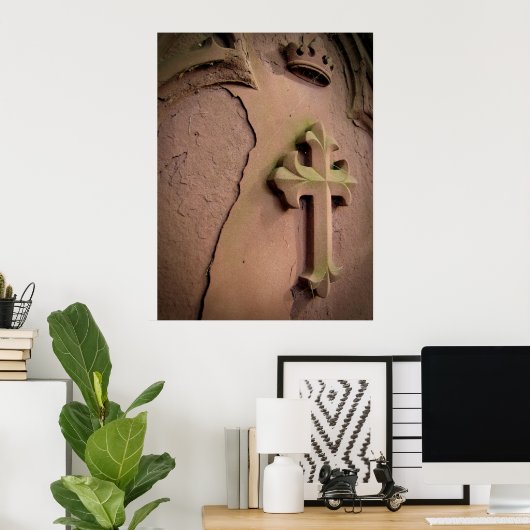 Stone Cross gravestone Poster (Thuiskantoor)