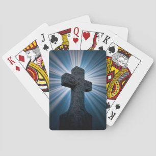 Stone Cross op Blue Speelkaarten