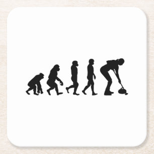 Stone Curling Winter Ice Sport Curler Evolutie Kartonnen Onderzetters