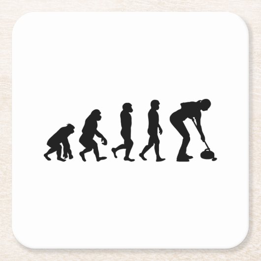 Stone Curling Winter Ice Sport Curler Evolutie Kartonnen Onderzetters (Voorkant)