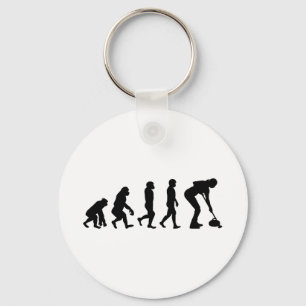 Stone Curling Winter Ice Sport Curler Evolutie Sleutelhanger